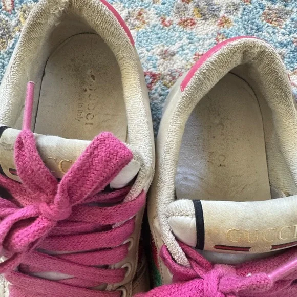 Gucci Beige and Magenta Sneakers authentic - Picture 4 of 7